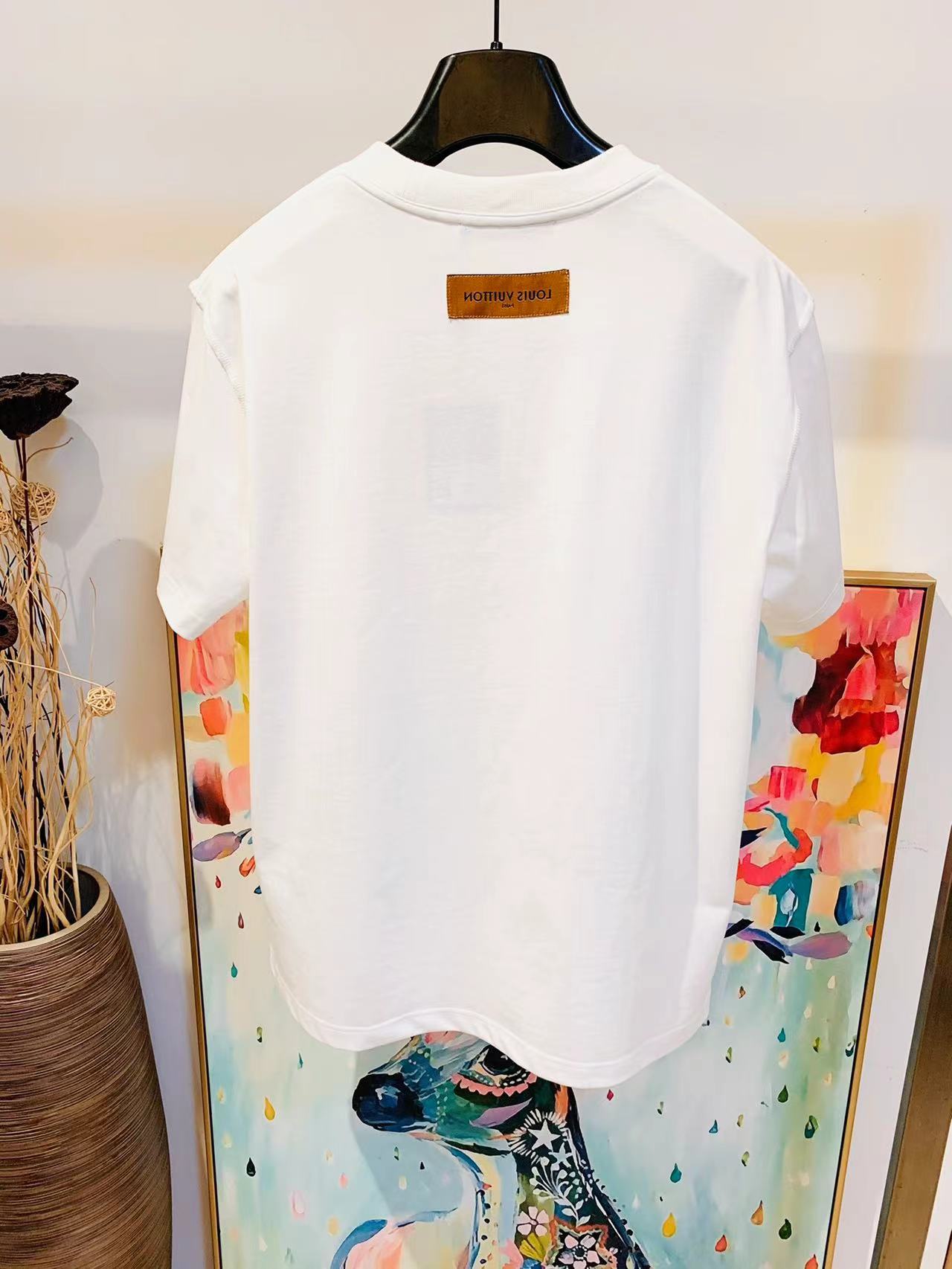 LOUIS VUITTON LV White Logo T-Shirt White Cotton