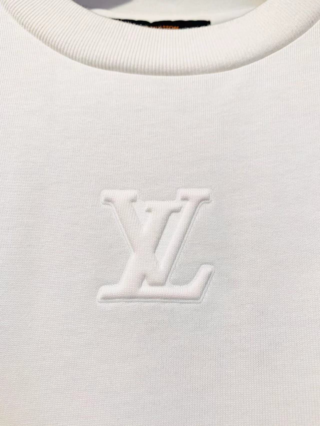 LOUIS VUITTON LV White Logo T-Shirt White Cotton