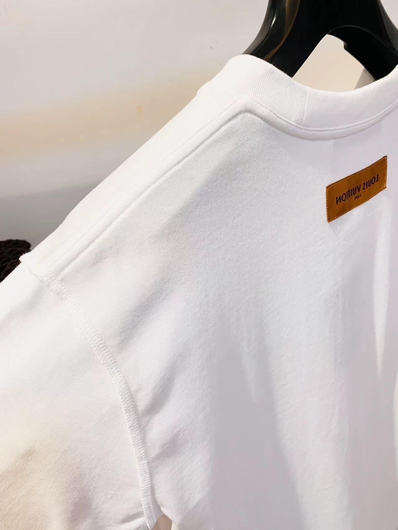 LOUIS VUITTON LV White Logo T-Shirt White Cotton