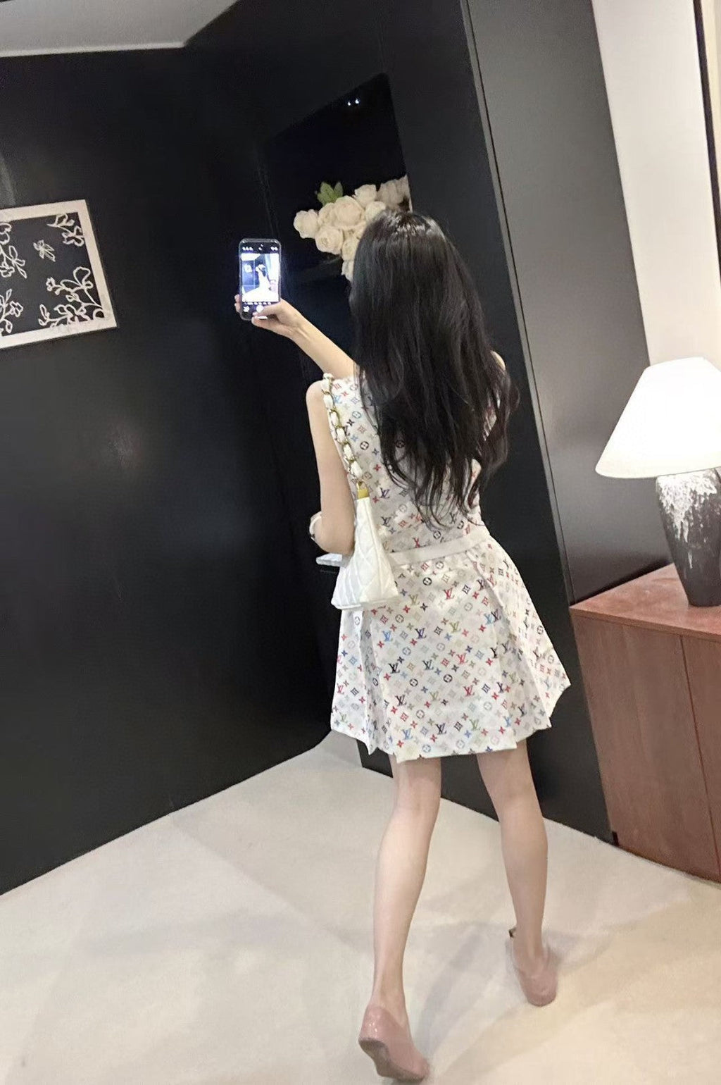 LOUIS VUITTON LV DRESS IN MULTICOLOR MONOGRAM COTTON