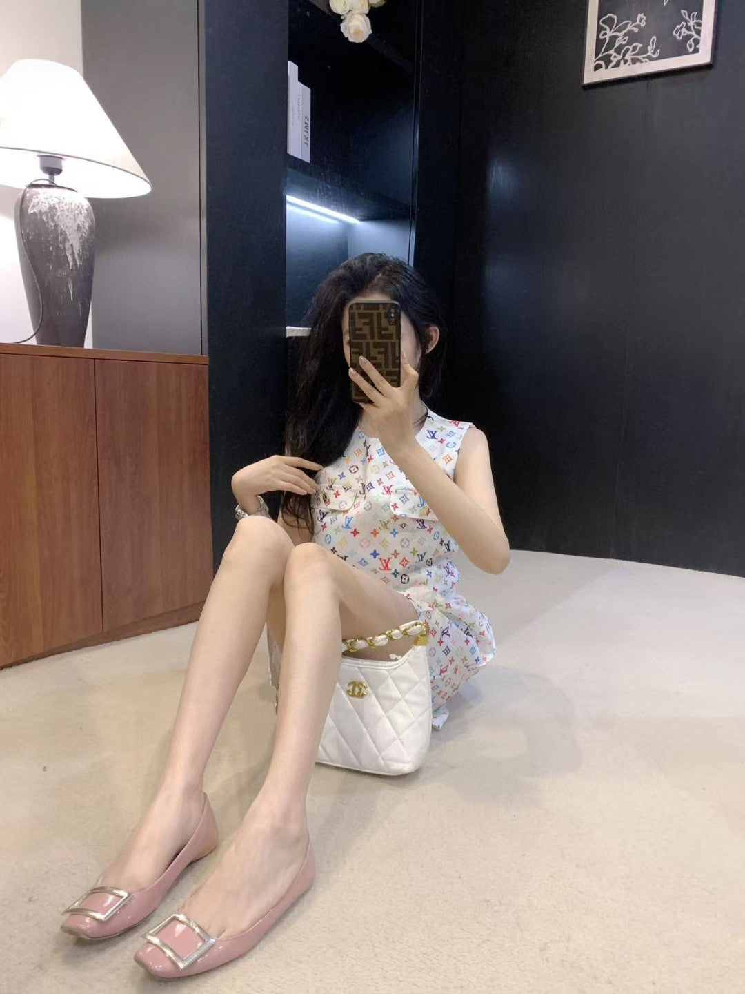 LOUIS VUITTON LV DRESS IN MULTICOLOR MONOGRAM COTTON