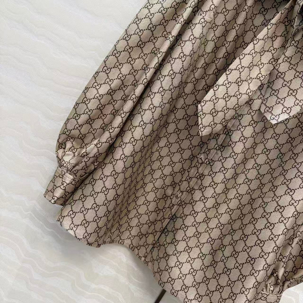 GUCCI SHIRT IN BEIGE MIX BROWN