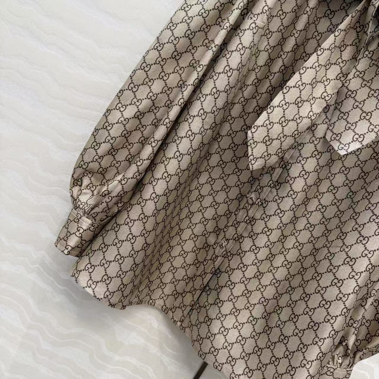 GUCCI SHIRT IN BEIGE MIX BROWN