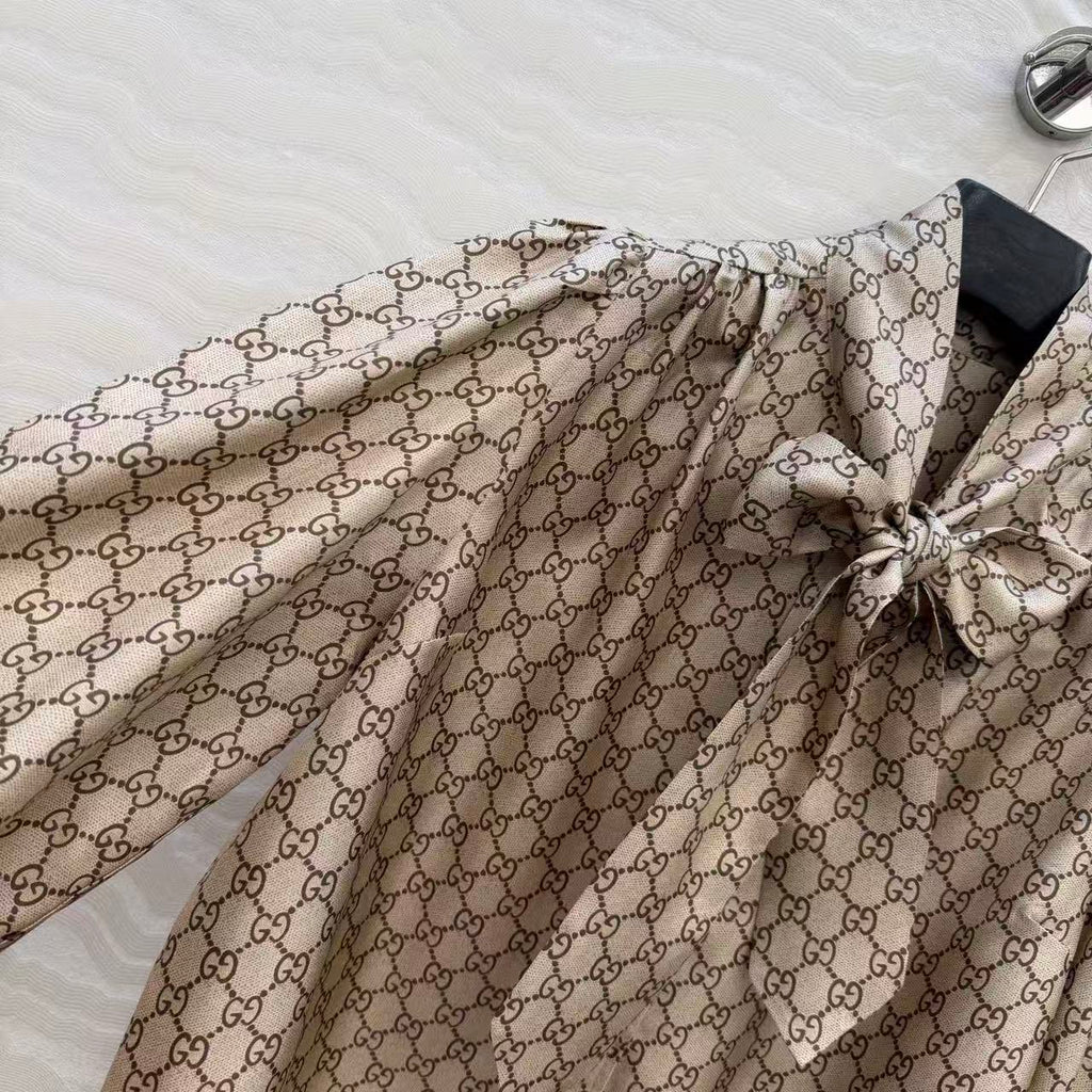 GUCCI SHIRT IN BEIGE MIX BROWN