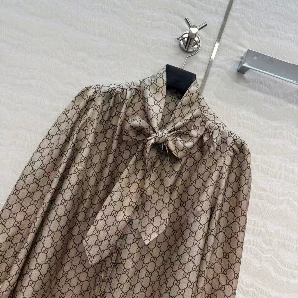 GUCCI SHIRT IN BEIGE MIX BROWN