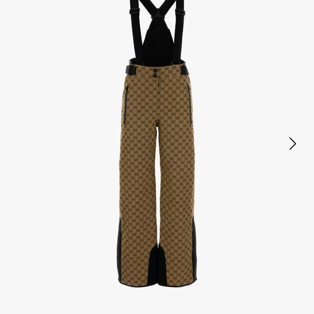 GUCCI TECHNICAL FABRIC JACQUARD PANTS WITH ADJUSTABLE SHOULDER STRAPS