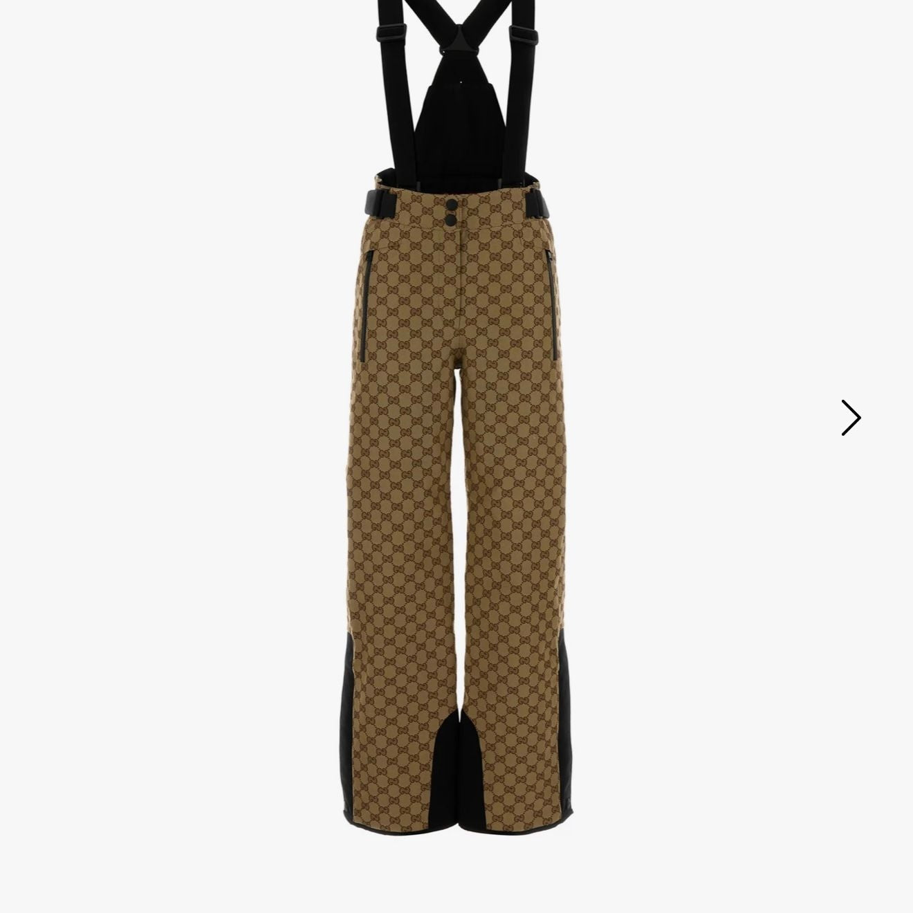 GUCCI TECHNICAL FABRIC JACQUARD PANTS WITH ADJUSTABLE SHOULDER STRAPS