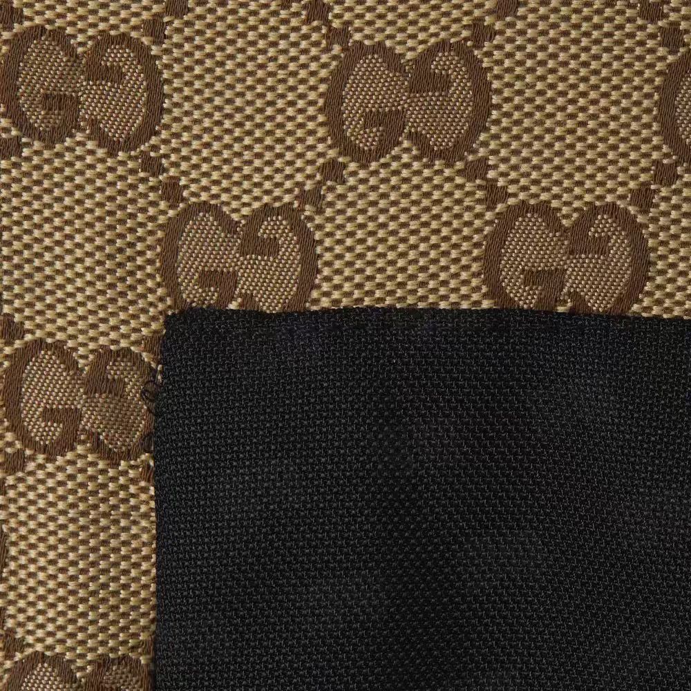 GUCCI TECHNICAL FABRIC JACQUARD JACKET IN BEIGE AND DARK BROWN