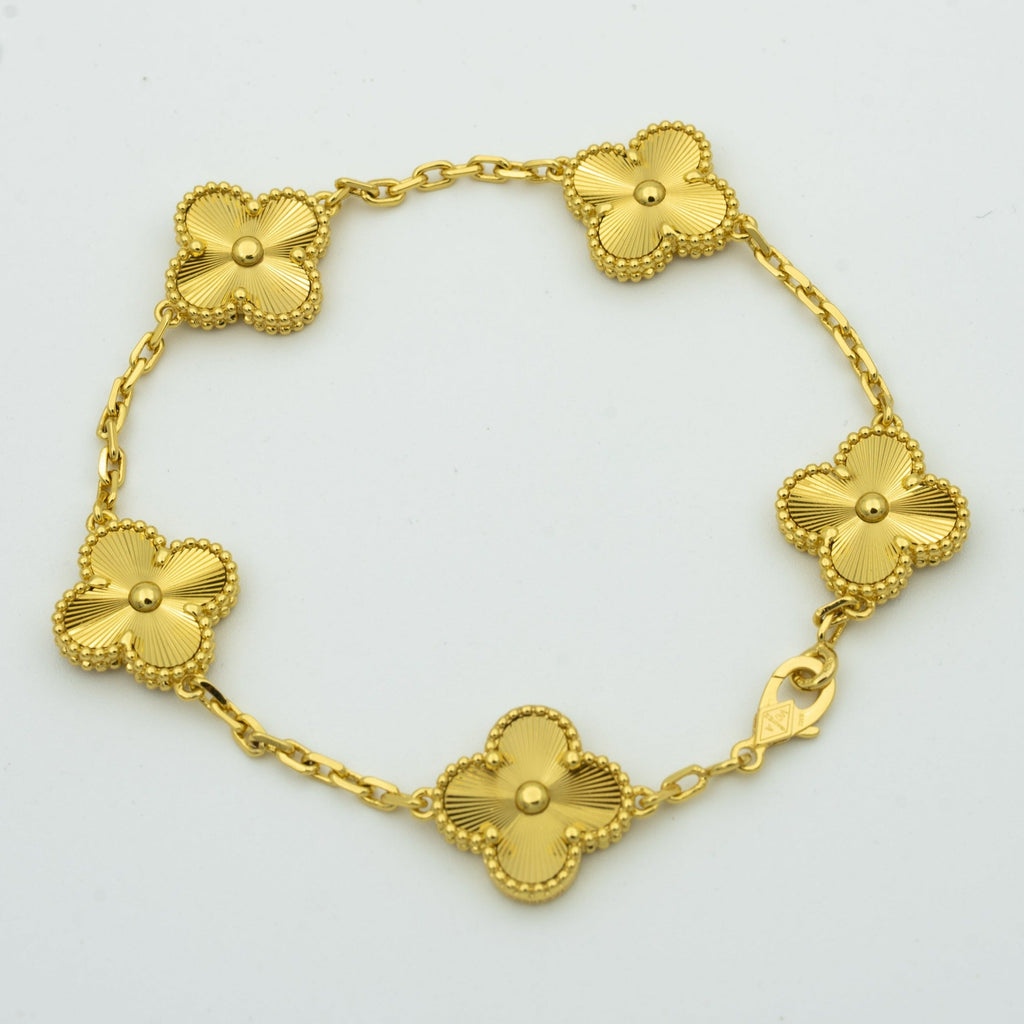 Van Cleef & Arpels CLOVER GOLD BRACELET 5 MOTIF
