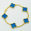 Van Cleef & Arpels CLOVER BRACELET 5 MOTIFS BLUE AGATE