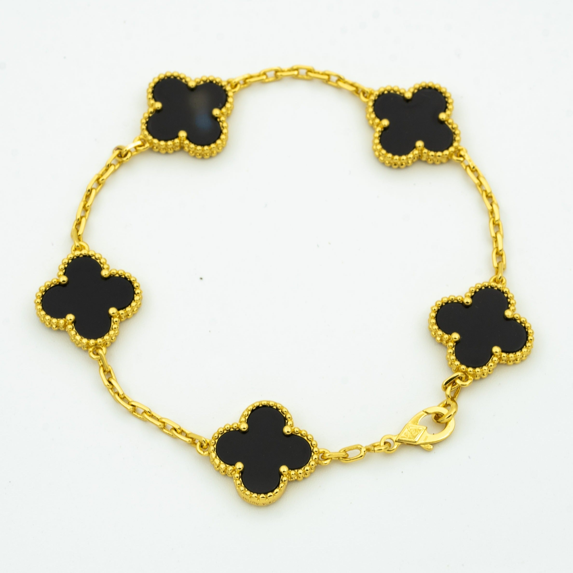 Van Cleef & Arpels CLOVER BRACELET 5 MOTIFS ONYX
