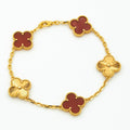 Van Cleef & Arpels CLOVER BRACELET 5 MOTIFS CARNELIAN GOLD