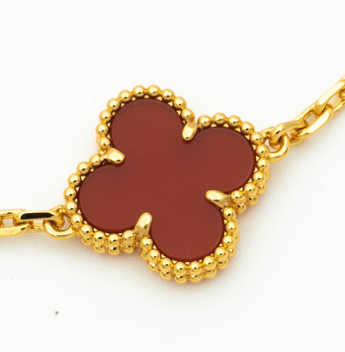 Van Cleef & Arpels CLOVER BRACELET 5 MOTIFS CARNELIAN GOLD