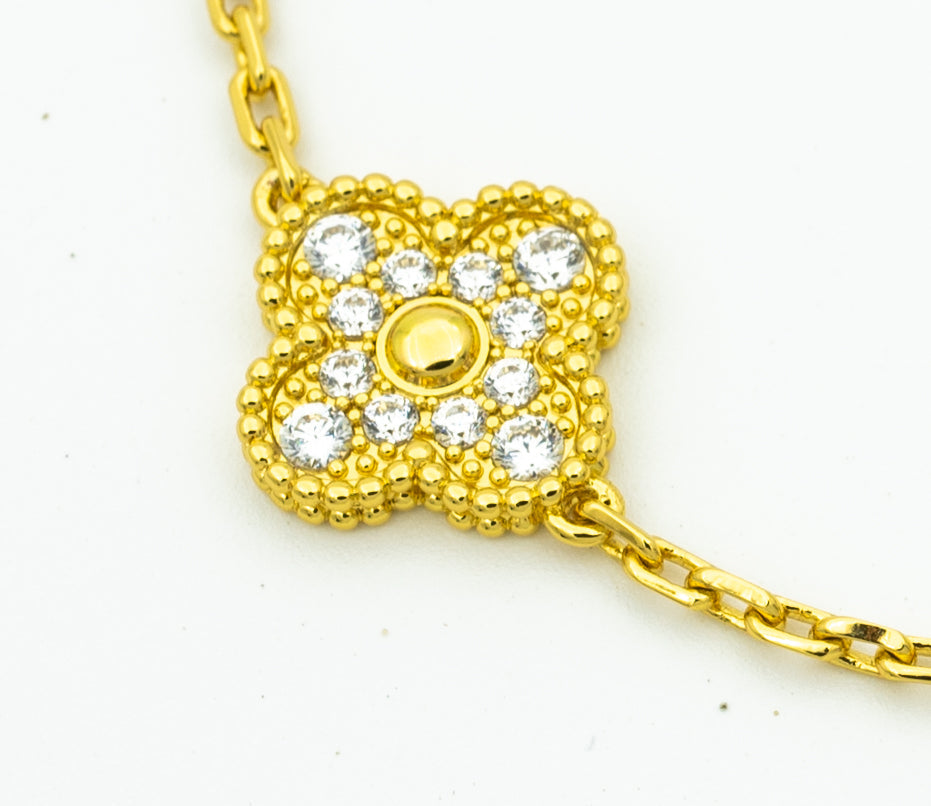 Van Cleef & Arpels CLOVER BRACELET 5 MOTIF MOP AND DIAMOND