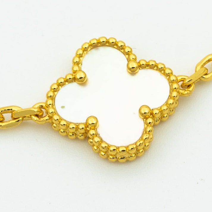 Van Cleef & Arpels CLOVER BRACELET 5 MOTIFS WHITE MOP
