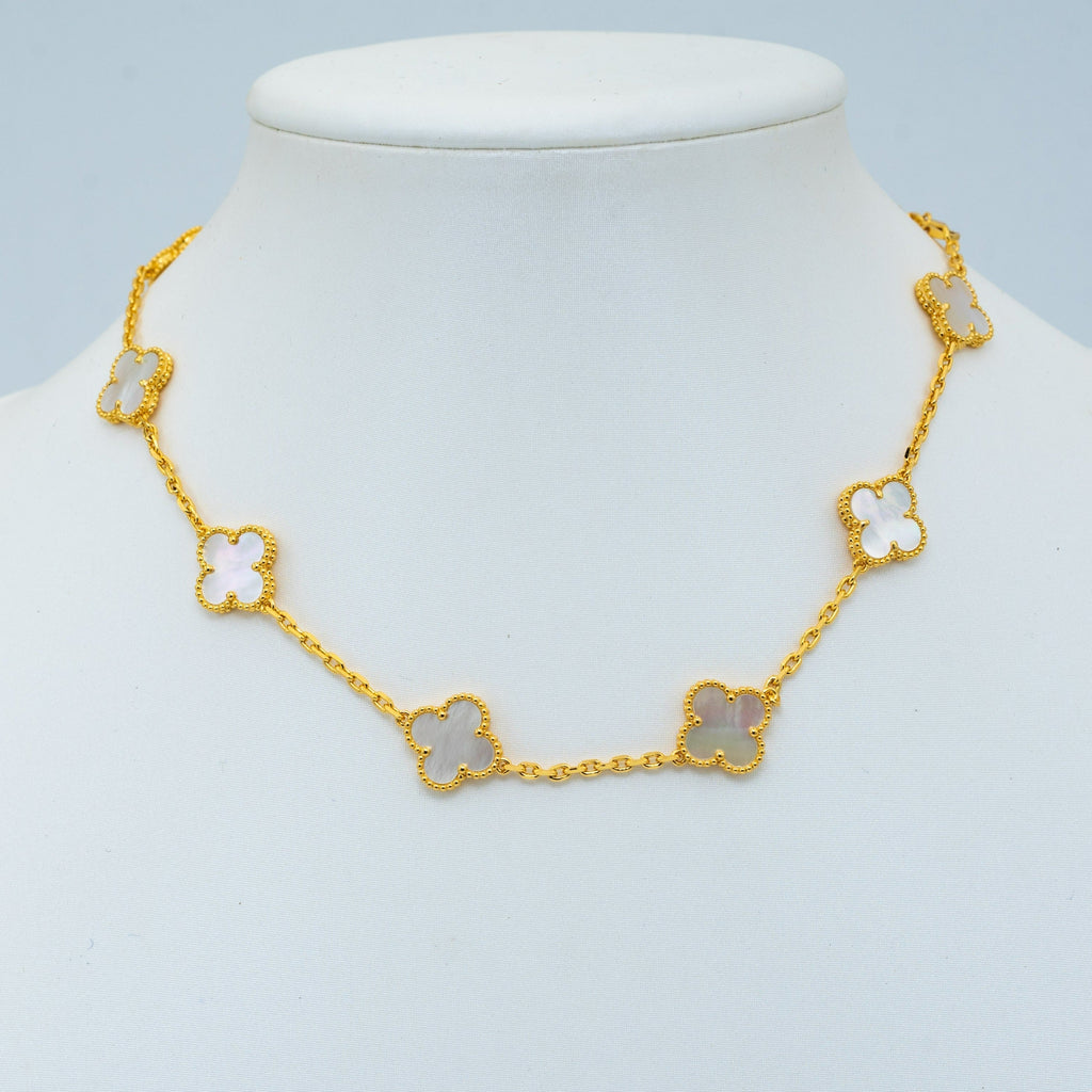 Van Cleef & Arpels VINTAGE WHITE MOP NECKLACE 10 MOTIFS GOLD