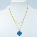 Van Cleef & Arpels CLOVER GOLD TURQUOISE NECKLACE