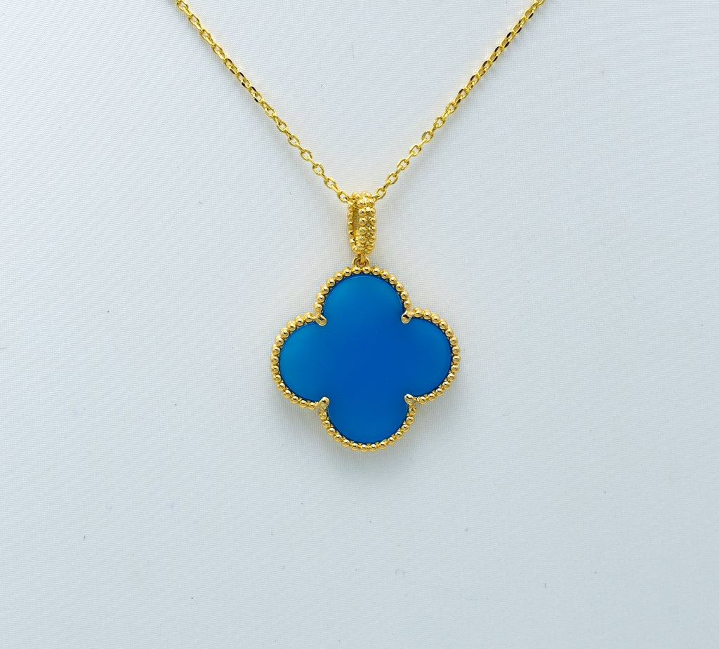 Van Cleef & Arpels CLOVER GOLD TURQUOISE NECKLACE