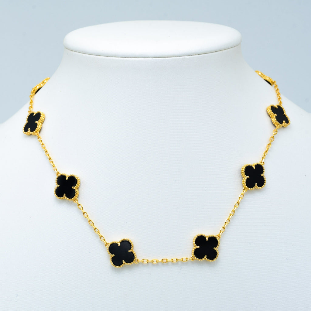 Van Cleef & Arpels VINTAGE ONYX NECKLACE 10 MOTIFS GOLD