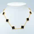 Van Cleef & Arpels VINTAGE ONYX NECKLACE 10 MOTIFS GOLD