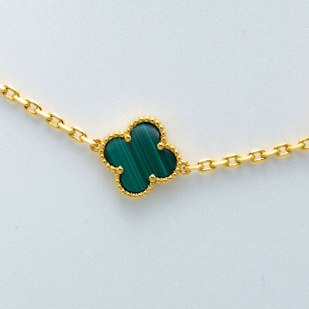 Van Cleef & Arpels VINTAGE MALACHITE NECKLACE 10 MOTIFS GOLD