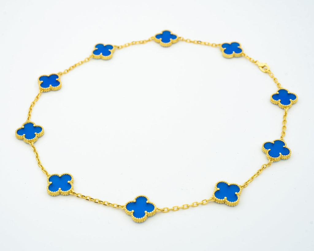 Van Cleef & Arpels VINTAGE AGATE NECKLACE 10 MOTIFS GOLD