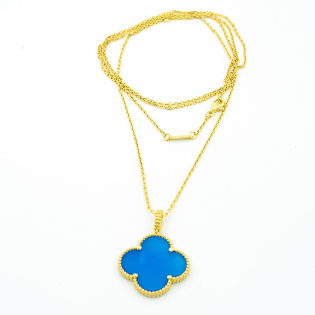 Van Cleef & Arpels CLOVER GOLD TURQUOISE NECKLACE