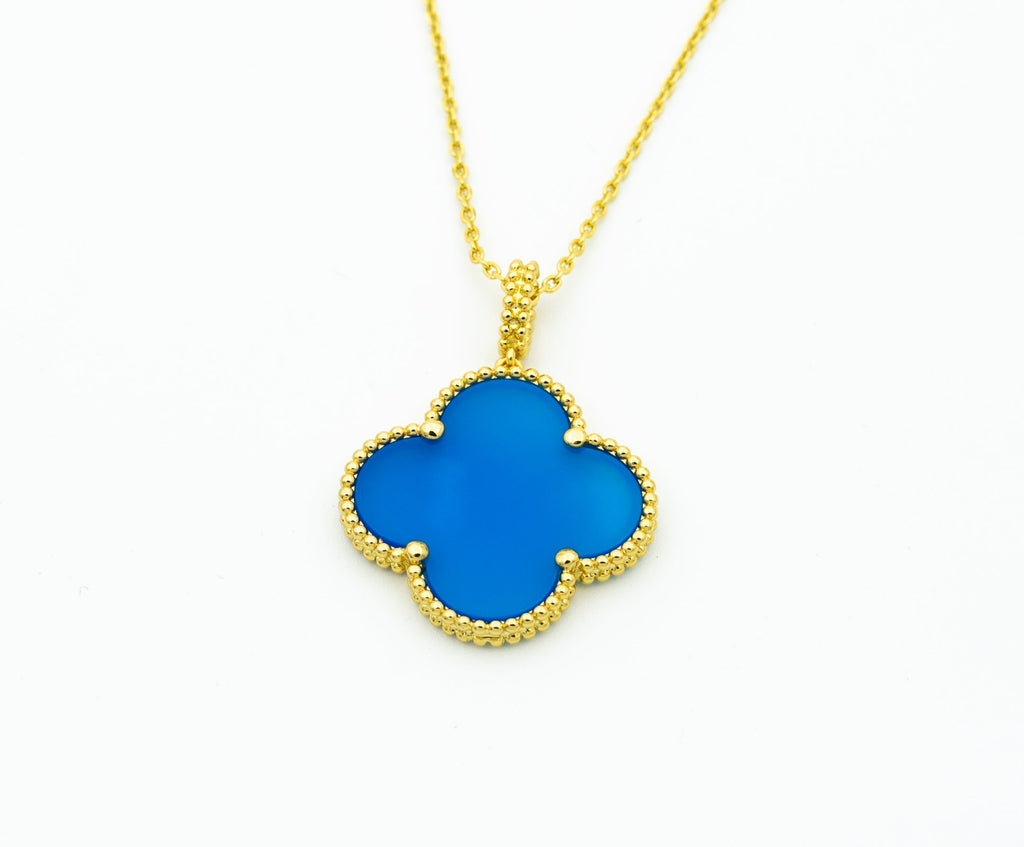 Van Cleef & Arpels CLOVER GOLD TURQUOISE NECKLACE