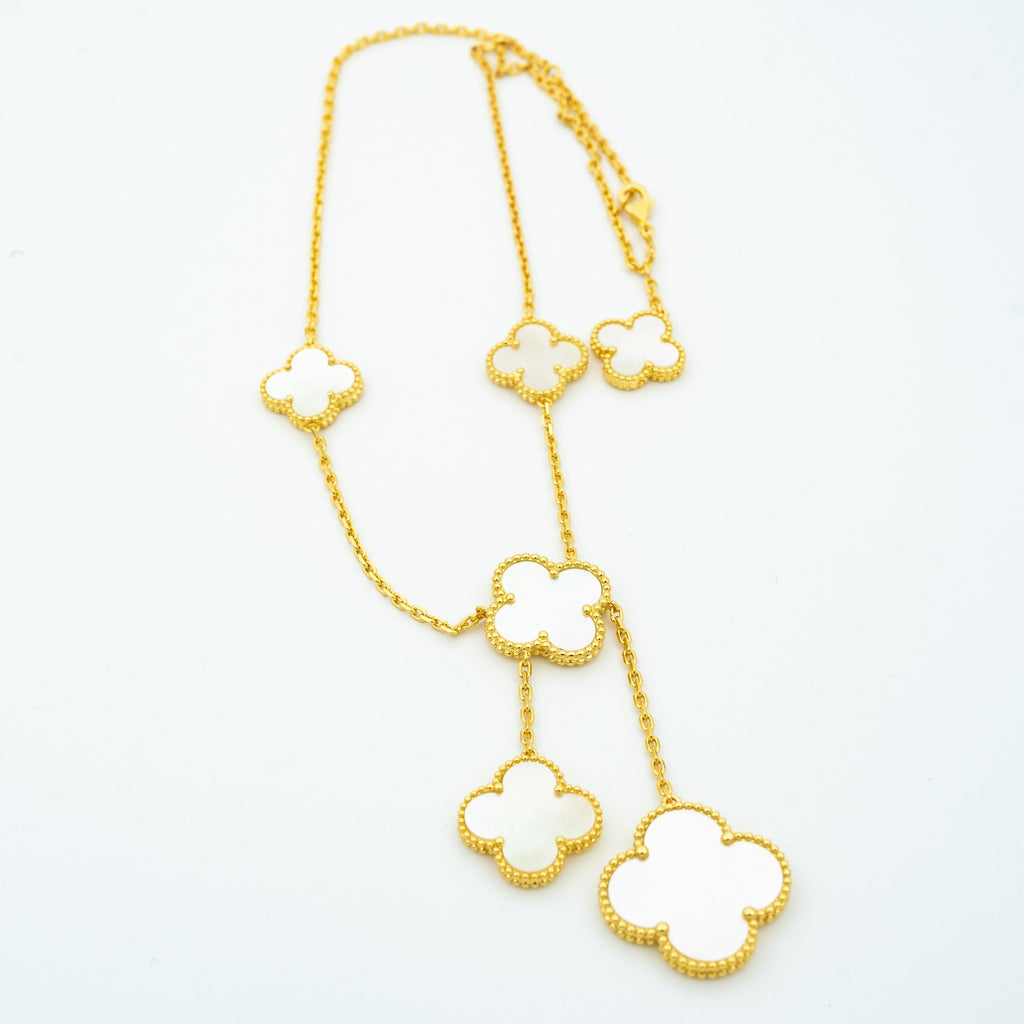 Van Cleef & Arpels CLOVER GOLD MOP NECKLACE 6 MOTIF