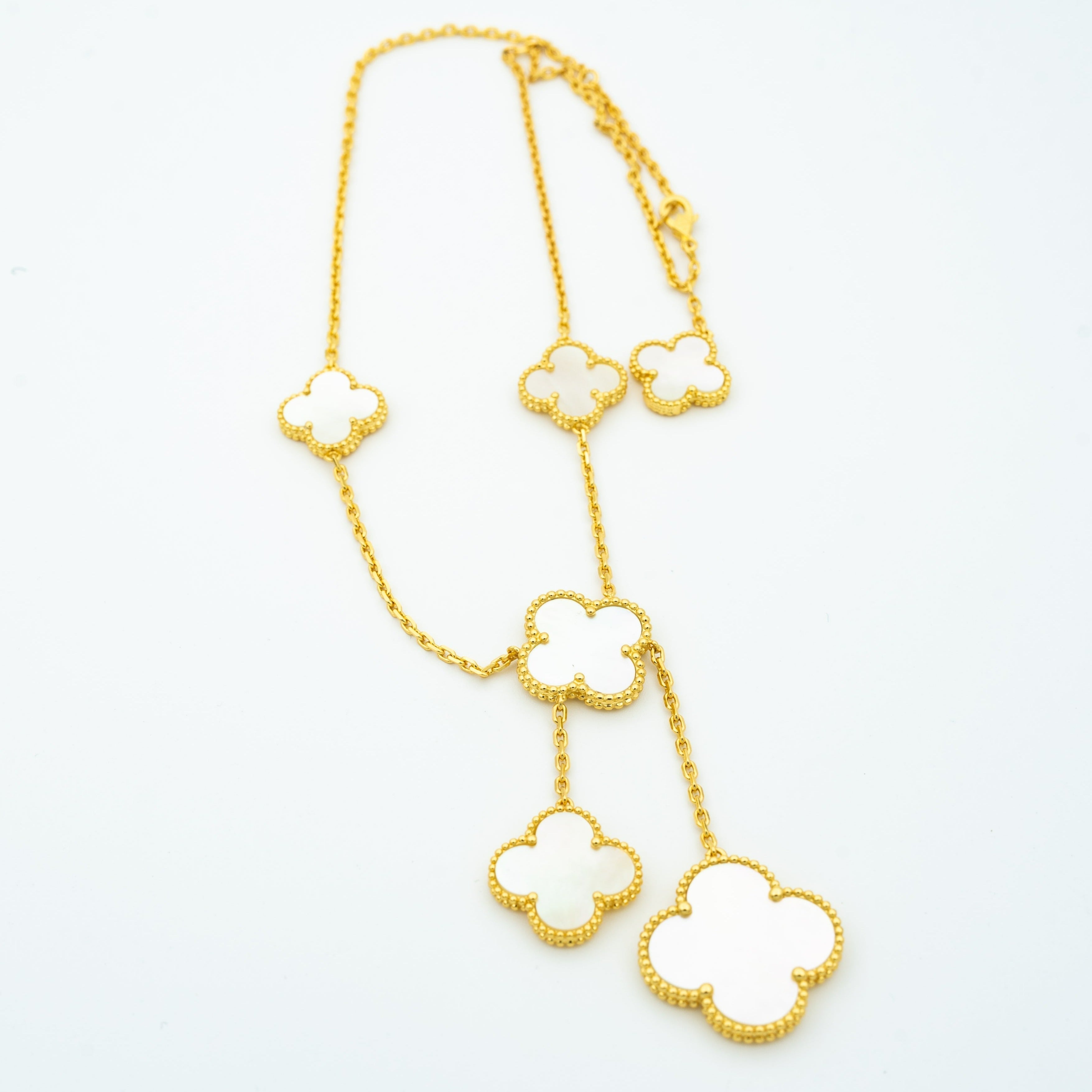 Van Cleef & Arpels CLOVER GOLD MOP NECKLACE 6 MOTIF