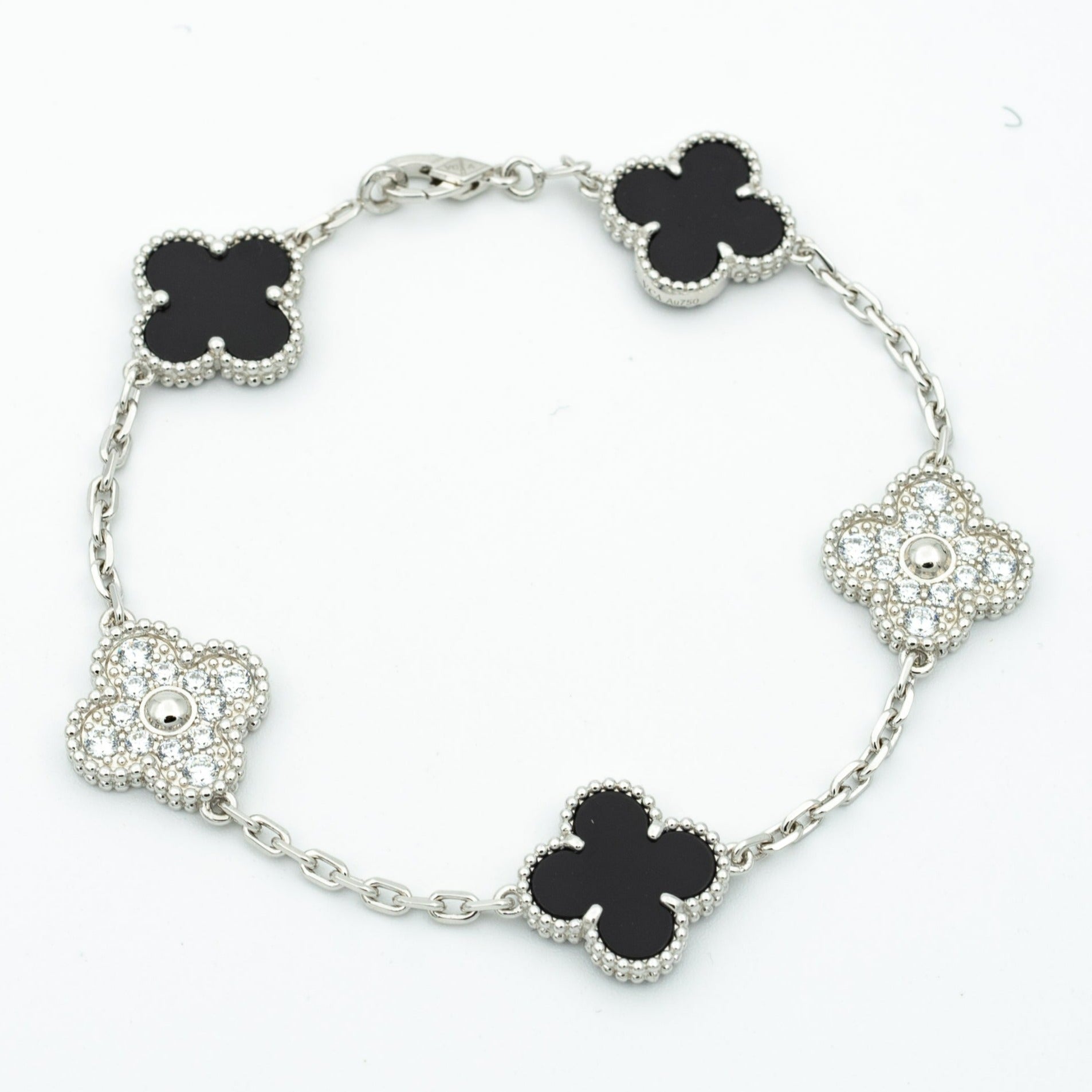 Van Cleef & Arpels CLOVER BRACELET 5 MOTIF ONYXS DIAMOND