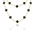 Van Cleef & Arpels CLOVER 20 MOTIF ONYX 86CM GOLD NECKLACE