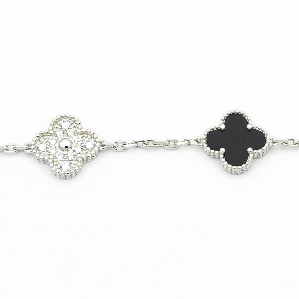 Van Cleef & Arpels CLOVER BRACELET 5 MOTIF ONYXS DIAMOND