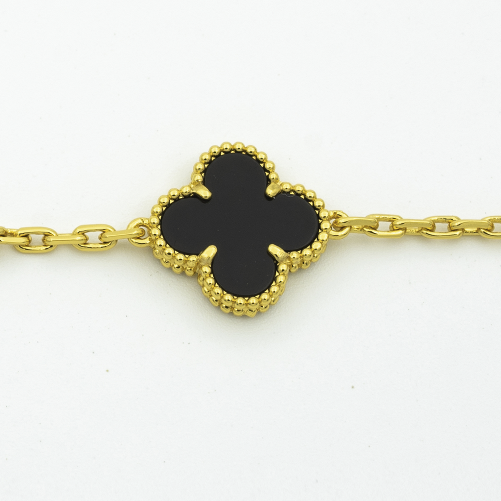 Van Cleef & Arpels VINTAGE ONYX NECKLACE 10 MOTIFS GOLD