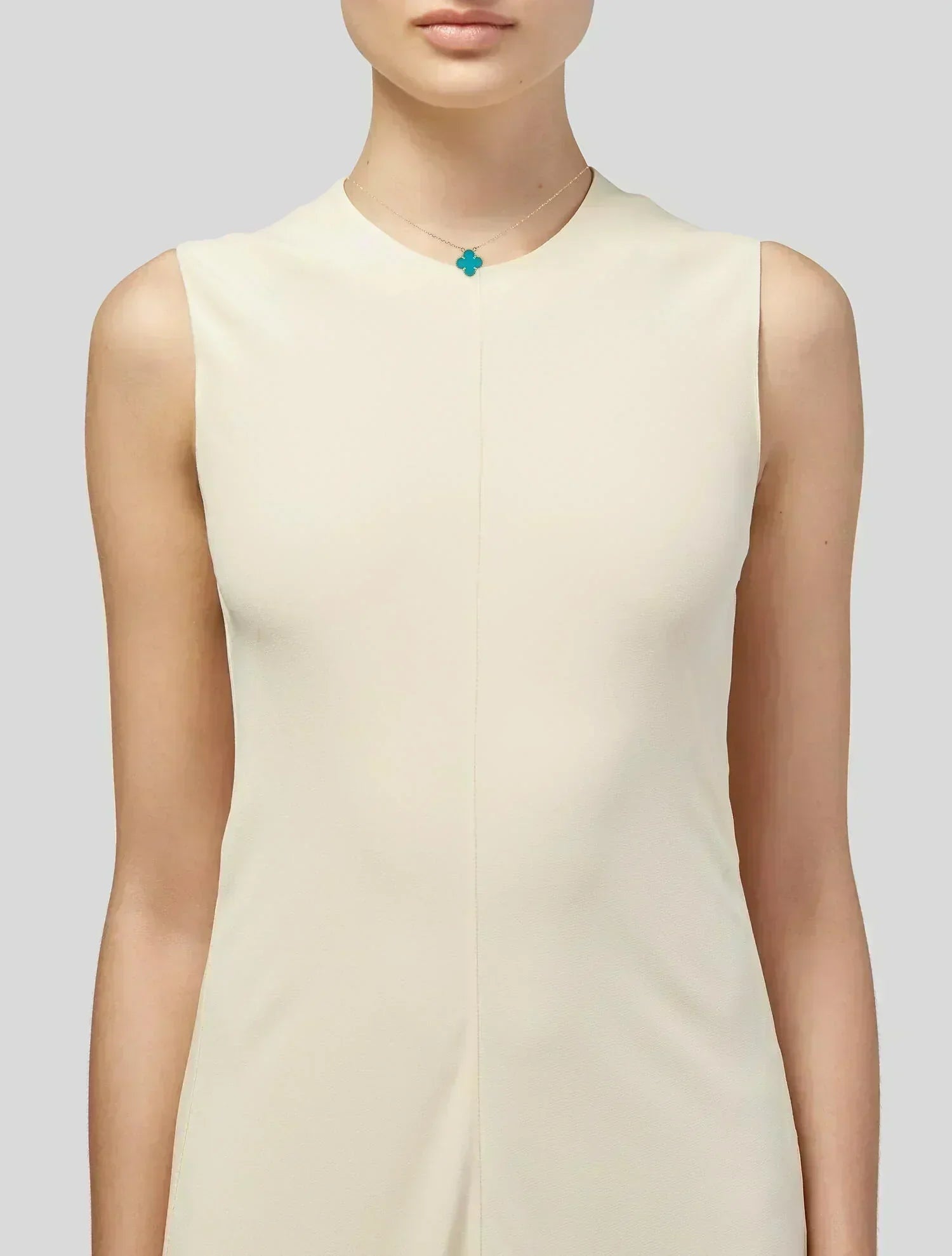 Van Cleef & Arpels CLOVER MEDIUM TURQUOISE GOLD NECKLACE