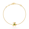 Van Cleef & Arpels FRIVOLE GOLD FLOWER PINK MALACHITE BRACELET