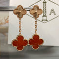 Van Cleef & Arpels CLOVER EARRINGS GOLD AND CARNELIAN