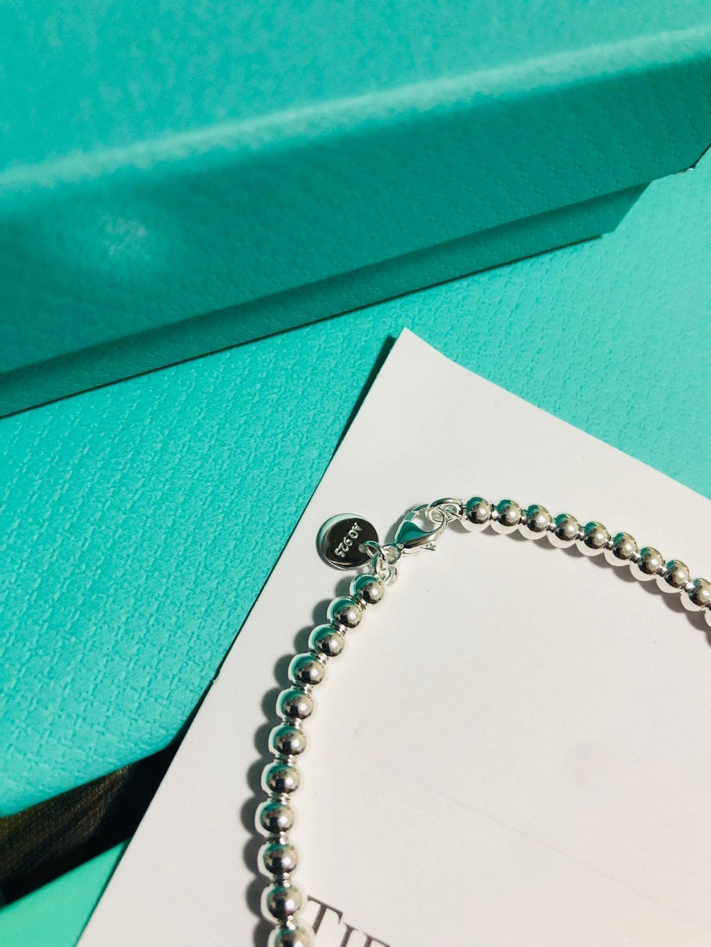TIFFANY LOVE RED HEART TAG BEAD BRACELET