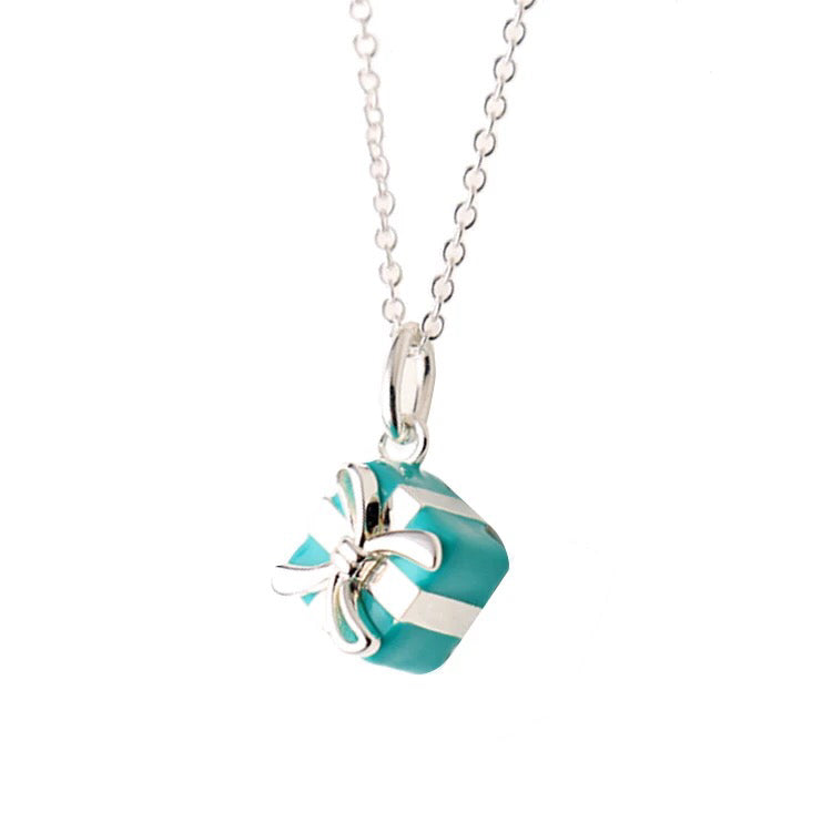 TIFFANY BLUE BOX CHARM NECKLACE