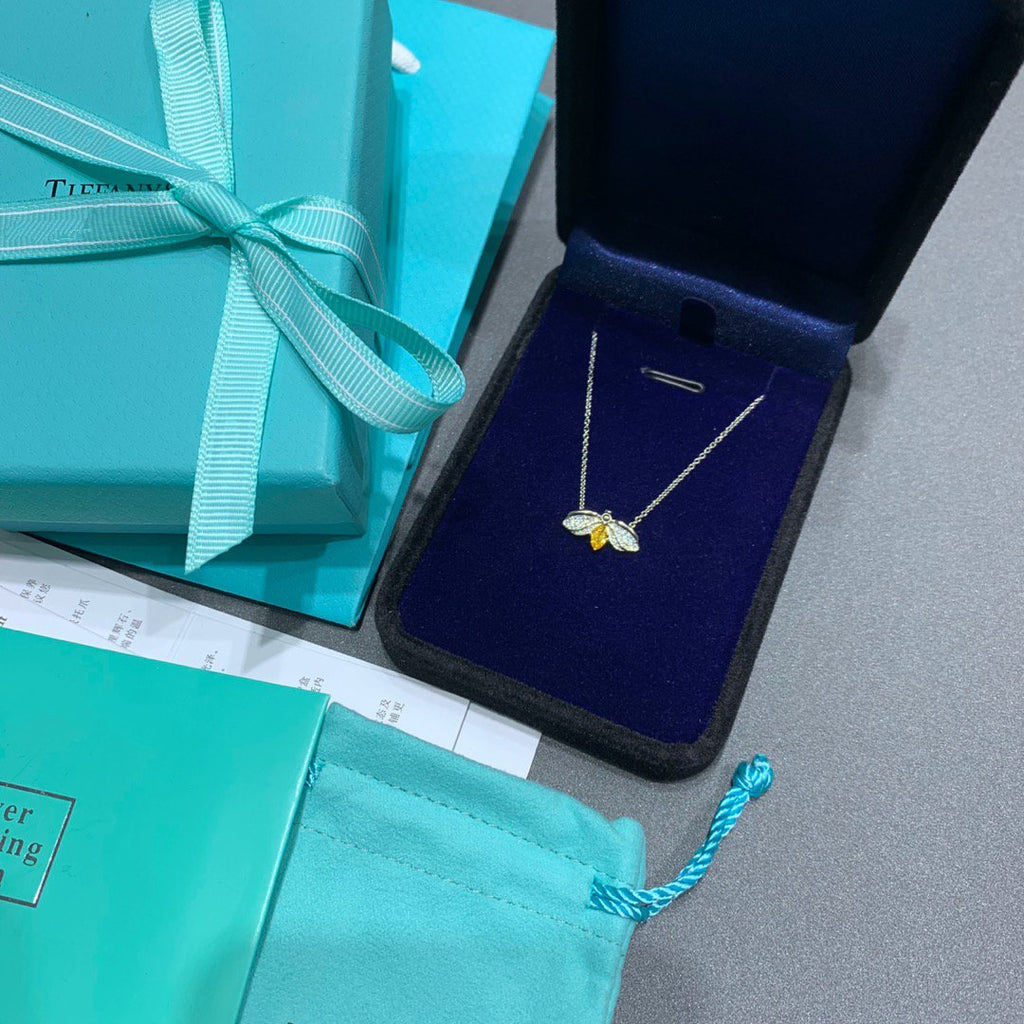 TIFFANY PAPER FLOWERS YELLOW DIAMOND FIREFLY PENDANT