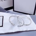 GUCCI Gucci Icon Silver Bangle Bracelet - 14K Gold Plated Sterling Silver