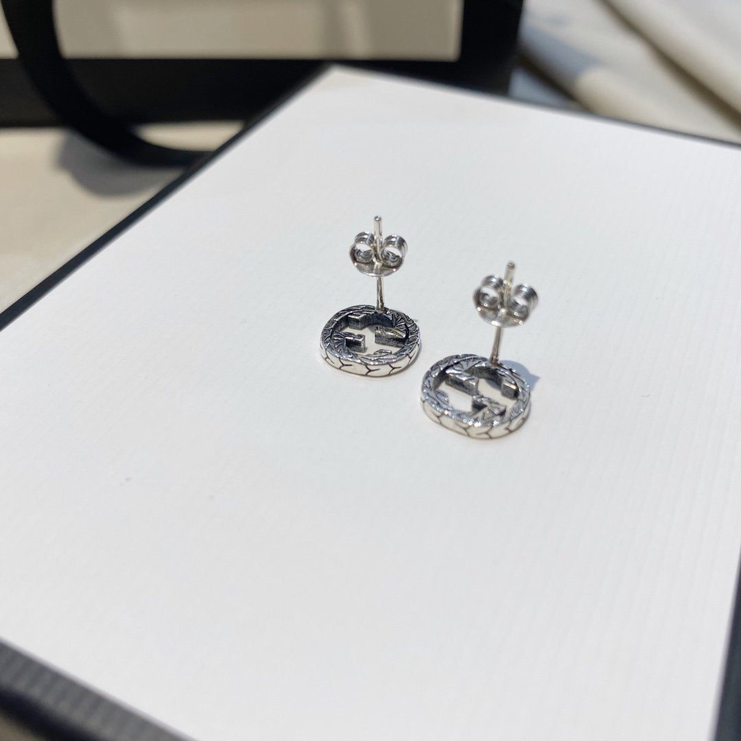 GUCCI INTERLOCKING G EARRINGS SILVER