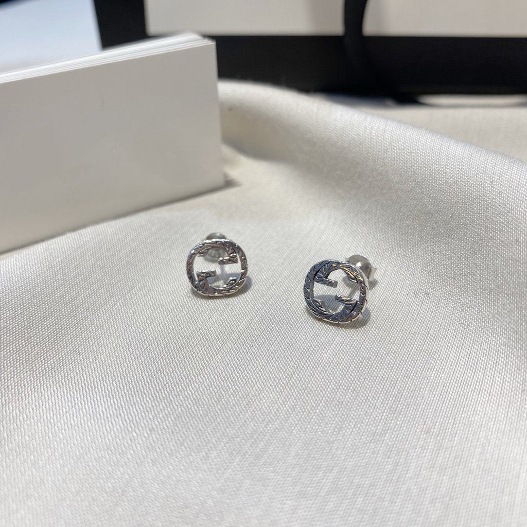 GUCCI INTERLOCKING G EARRINGS SILVER
