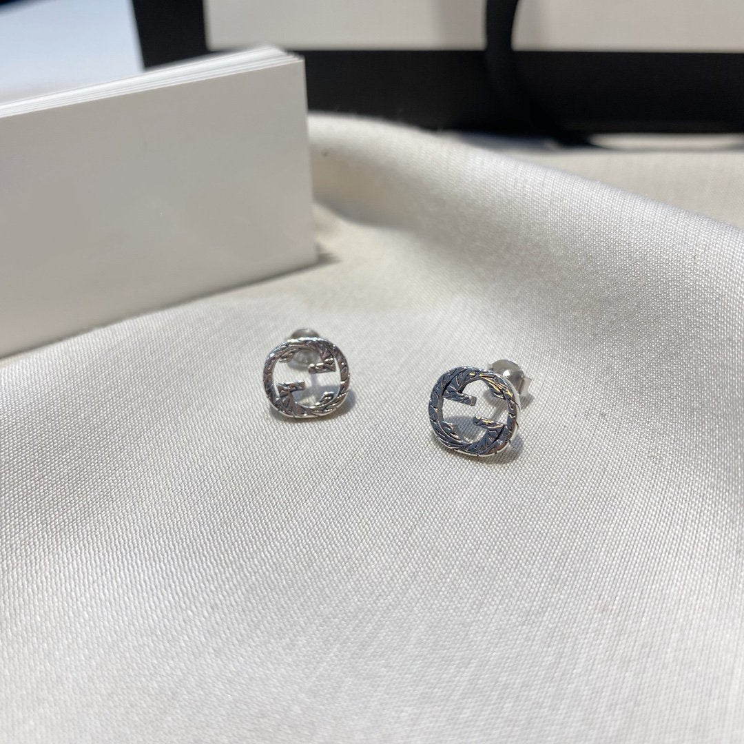 GUCCI INTERLOCKING G EARRINGS SILVER