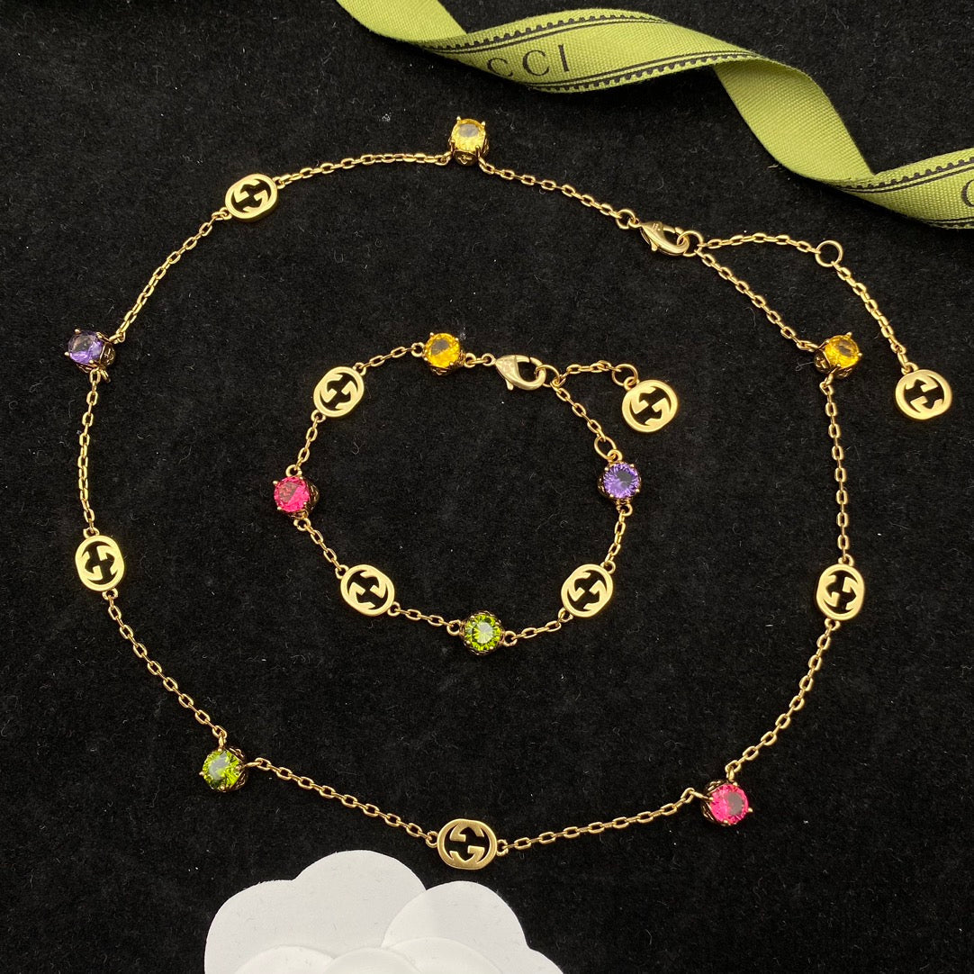GUCCI INTERLOCKING G BRACELET GEMSTONES