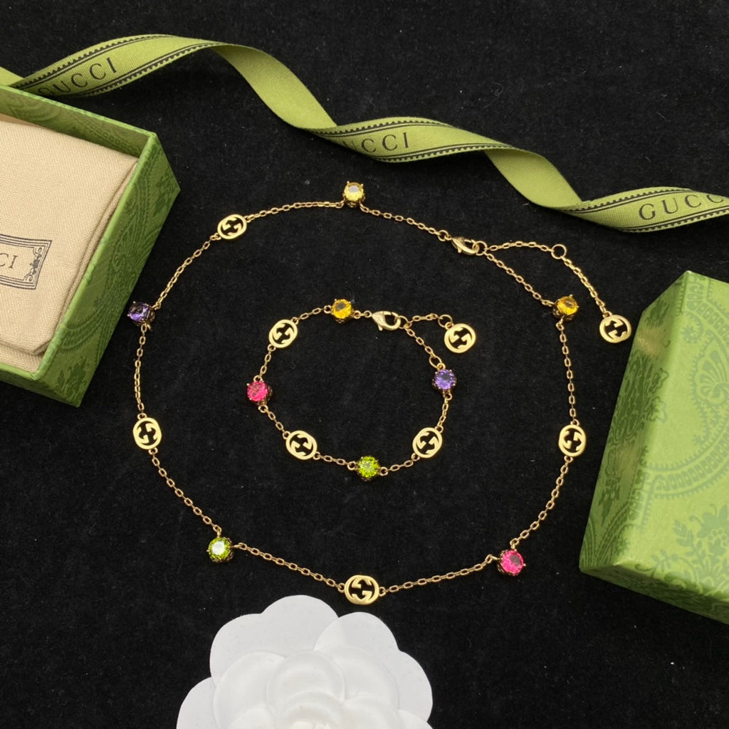 GUCCI INTERLOCKING G BRACELET GEMSTONES