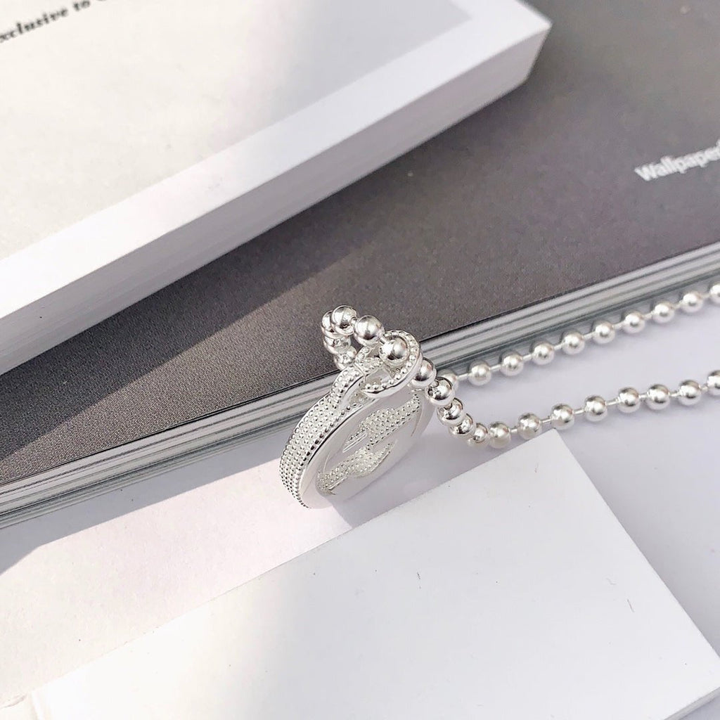 GUCCI INTERLOCKING NECKLACE G PENDANT STERLING SILVER