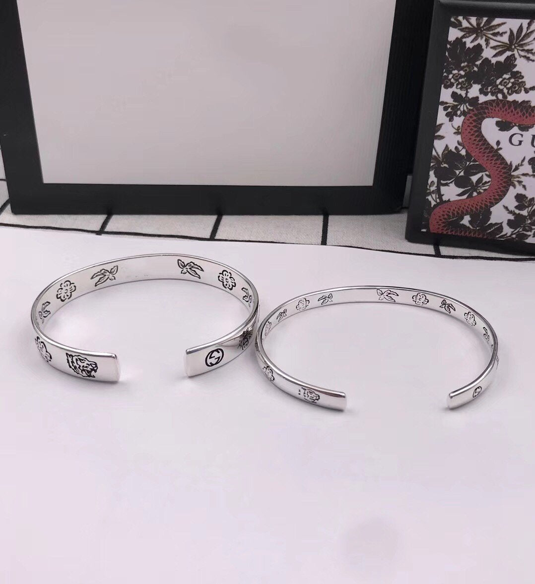 GUCCI SILVER 'BLIND FOR LOVE' BRACELET