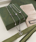 GUCCI DOUBLE G MOTHER-OF-PEARL NECKLACE
