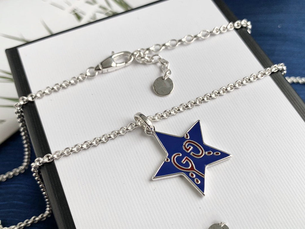 GUCCI GHOST STAR PENDANT IN MIDNIGHT BLUE